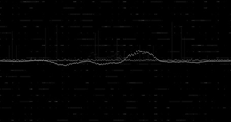 White graphs moving against black background