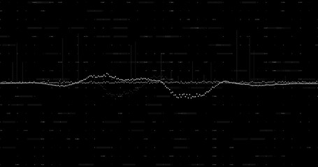 White graphs moving against black background