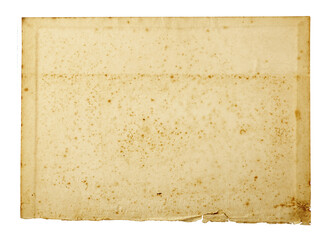 background of empty stained old paper, top view