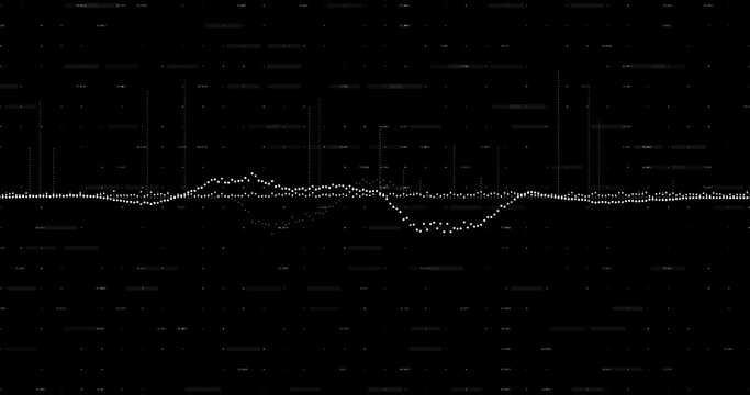 White graphs moving against black background - Powered by Adobe