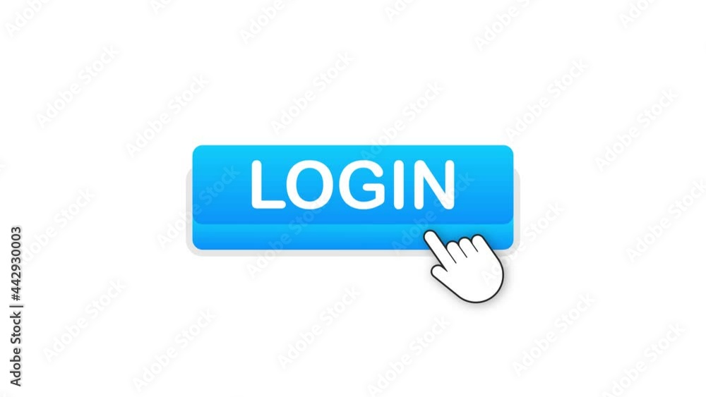 Poster login. web banner. arrow, cursor icon. arrow icon hand click motion graphics.