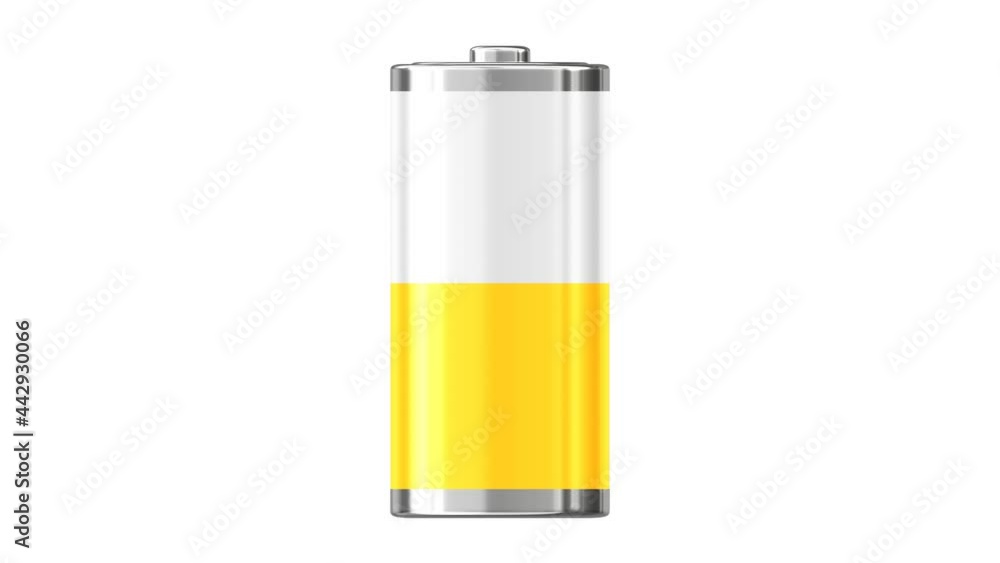 Poster charging vertical battery rendered as png rgba in uhd, includes alpha and luma matte. transparent ba