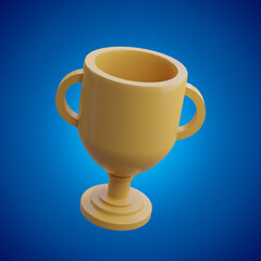 3d rendering - simple gold trophy