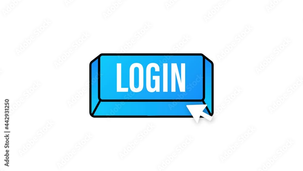 Poster login. web banner. arrow, cursor icon. arrow icon hand click motion graphics.