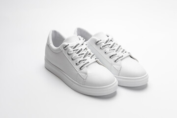 sneakers white on a white background