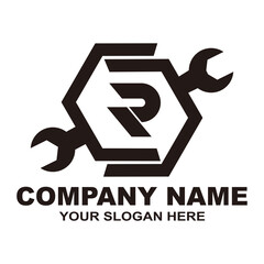 Modern and stylish alphabetical logo design in vector for setting, workshop, construction, home.