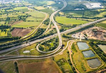 Junction 24 A on the M1 from the air