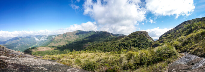 Fototapeta na wymiar Beautiful mountain view at the top of Papagaio's Peak, in Serra do Papagaio's State Park. Aiuruoca, Minas Gerais, Brazil