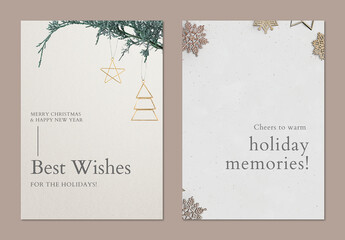 Editable Christmas Greeting Card Layout