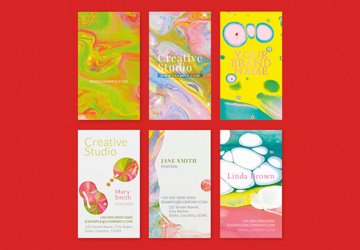 Colorful Marble Business Card Layout