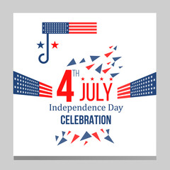 4th july independence day celebration vector design