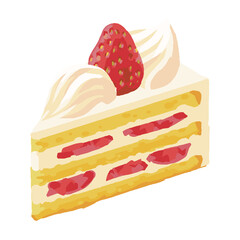 イラスト素材：ショートケーキ
