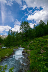 alpin scenery with a river near Ischgl