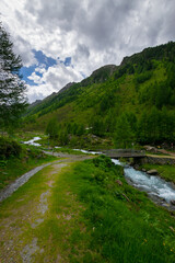 Fototapeta na wymiar alpin scenery with a river near Ischgl