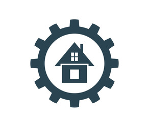 Vector illustration, logo, icon home construction, industry. 