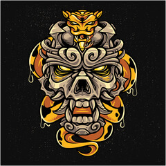 Emperor skull head mascot logo