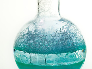 Glass flask with a chemical reagent.