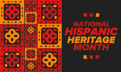 Fototapeta premium National Hispanic Heritage Month in September and October. Hispanic and Latino Americans culture. Celebrate annual in United States. Poster, card, banner and background. Vector illustration