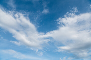 blue sky background with tiny clouds