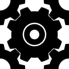 Black and white Seamless pattern gear or cog for background. Vector illustrator.