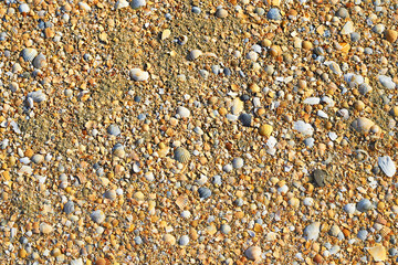 Sand beach. Sea shore. Sunny day.