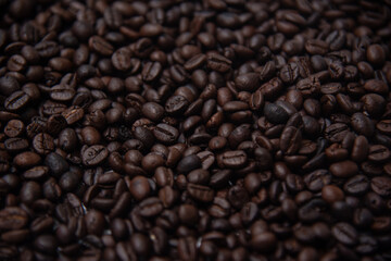 Fototapeta premium Roasted coffee beans with background.