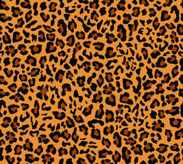 
Leopard print vector seamless pattern for textiles. Fashionable cat texture.