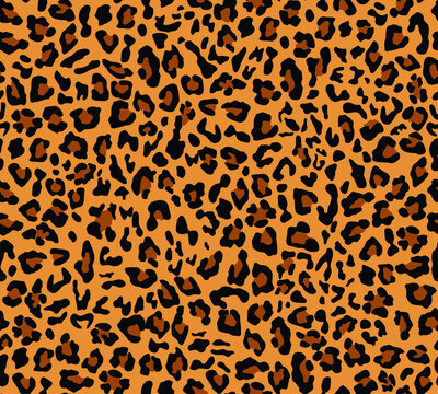 
Leopard print vector seamless pattern for textiles. Fashionable cat texture.