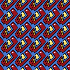 seamless pattern of cute monster cartoon background