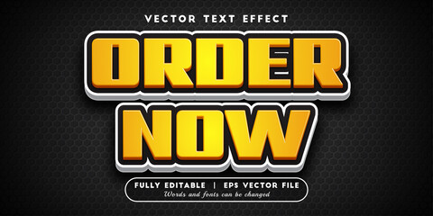 Fototapeta premium Text effects 3d order now, editable text style