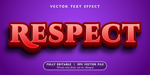 Text effects 3d respect, editable text style