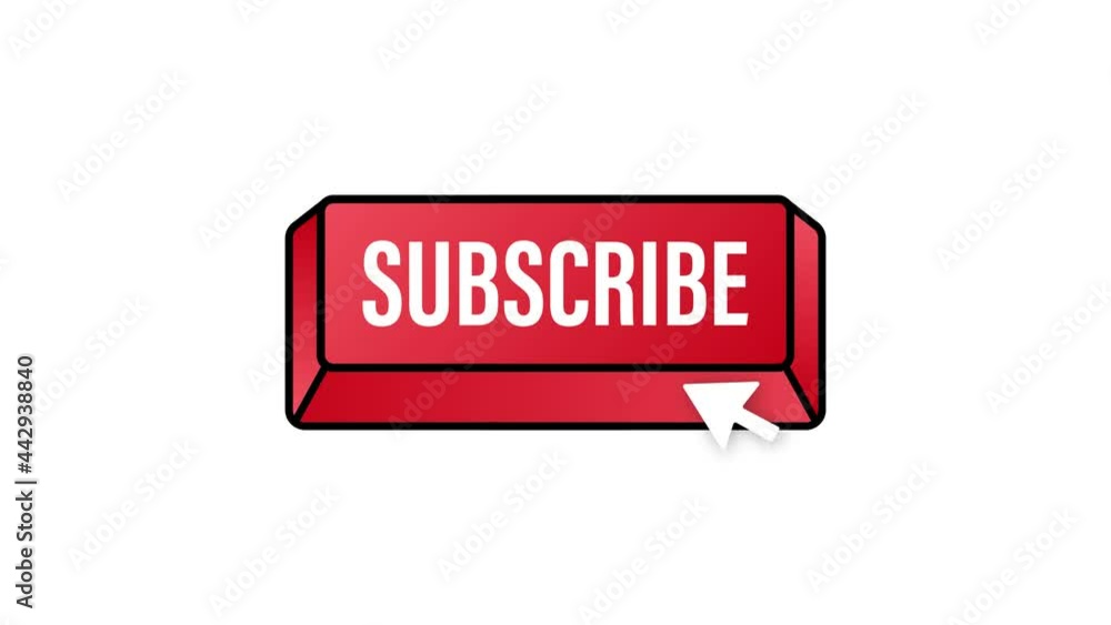 Aufkleber subscribe with cursor button. internet icon. pointer click icon. motion graphics.