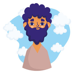 bearded afro man