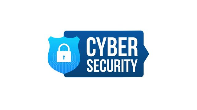 Cyber security logo with shield and check mark. Security shield concept. Internet security. Motion graphics.