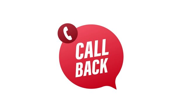 Call back. Information technology. Telephone icon. Customer service. Motion graphics.