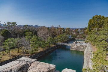 Fototapeta na wymiar 京都二条城 天守台からの眺望