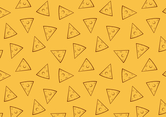 Nachos pattern wallpaper. Nachos cartoon vector.