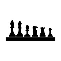 Silhouettes image of chess pieces.