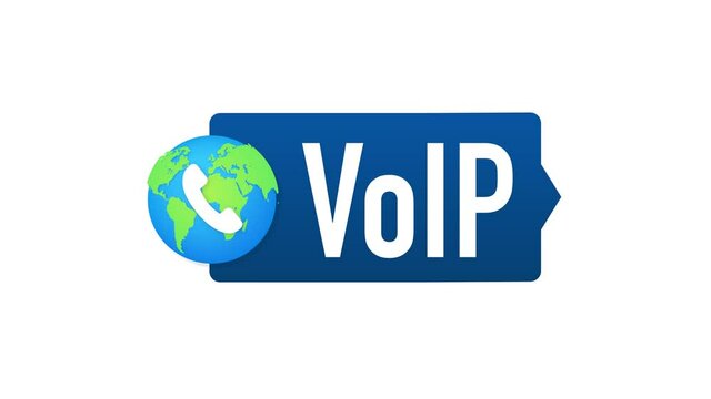VoIP technology, voice over IP. Internet calling banner. Motion graphics.