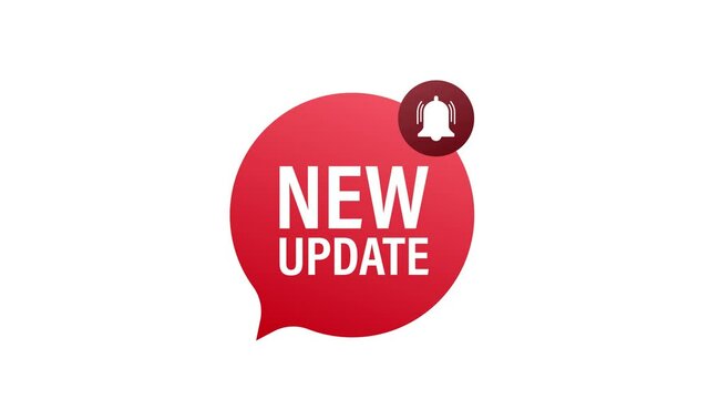 Red new update banner in modern style. Web design. Motion graphics.