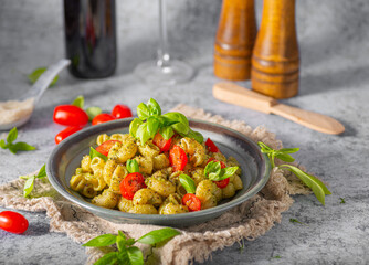 Fresh pasta with pesto