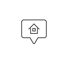 address icon in flat style, vector illustration