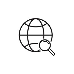 search globe icon in flat style, vector illustration