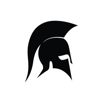 spartan helmet logo icon design template