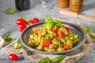 Fresh pasta with pesto