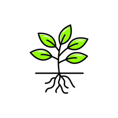 plant root logo icon design template vector
