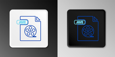 Line AVI file document. Download avi button icon isolated on grey background. AVI file symbol. Colorful outline concept. Vector