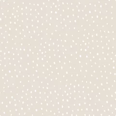 Schilderijen op glas Vector abstract cute hand drawn seamless pattern with a irregular dots on a beige background. Pastel baby texture ideal for fabric, wallpaper, wrapping paper, card, layout. Delicate children's print. © ZHUKO