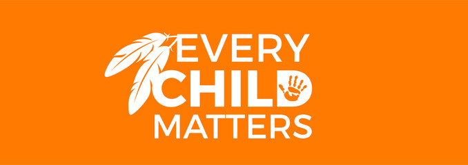 Every Child Matters Logo Design. Vector Illustration. Canadian Indigenous Tragedy Illustration. - obrazy, fototapety, plakaty