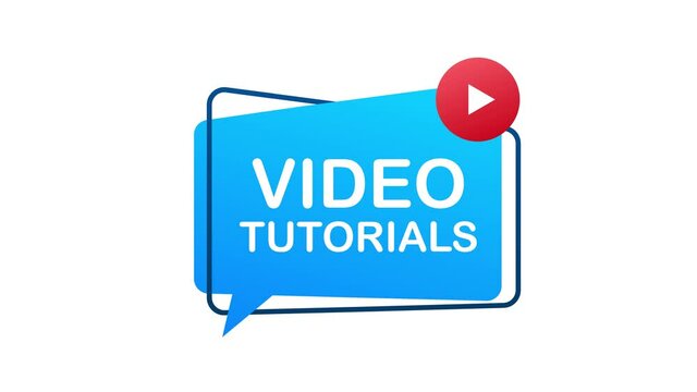 Video tutorials icon concept. Study and learning background, distance education and knowledge growth. Motion graphics.